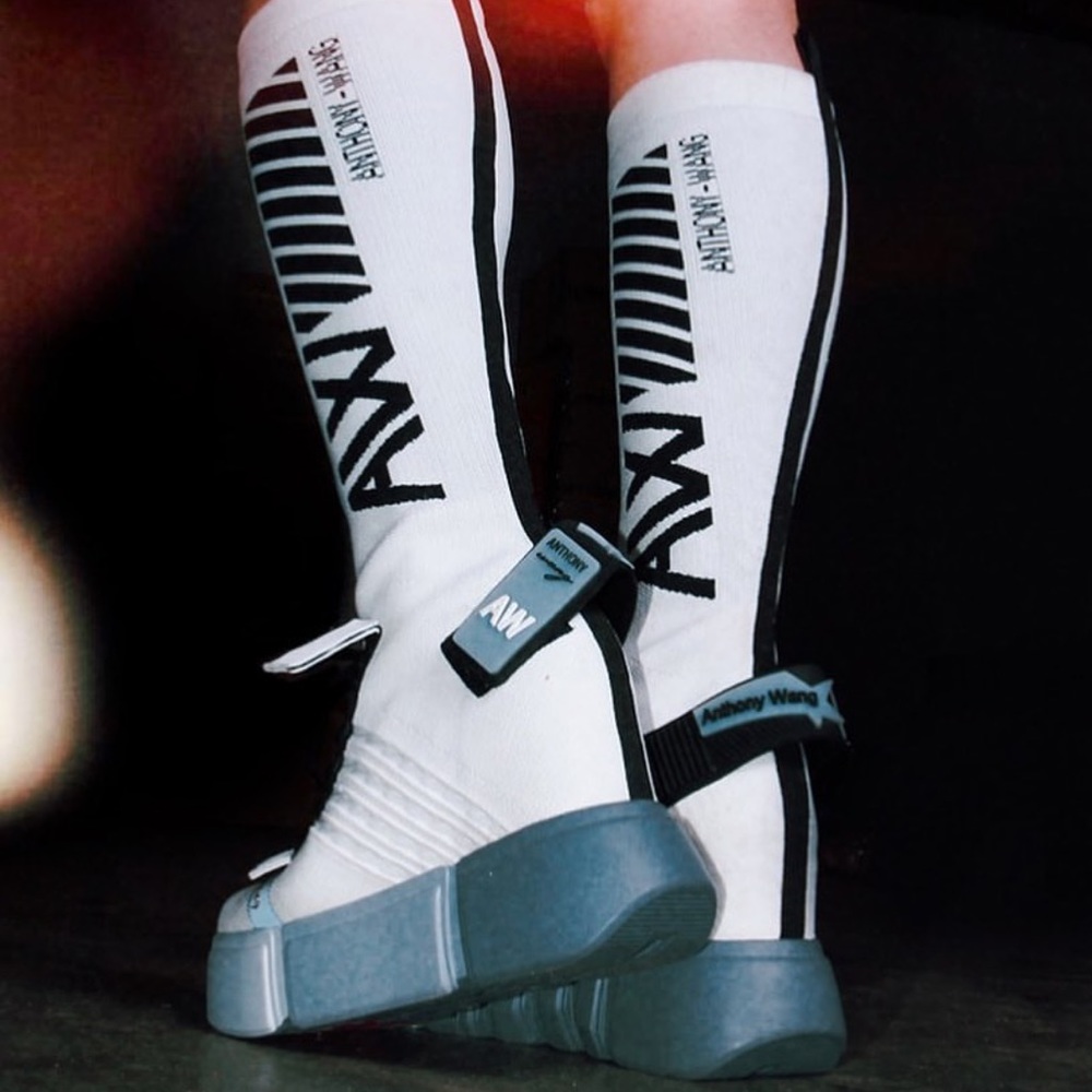 Anthony Wang white sock sneaker wedge - Picture 3 of 8